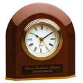 Rosewood Piano Finish Bevel Arch Desk Clock (Battery Included)